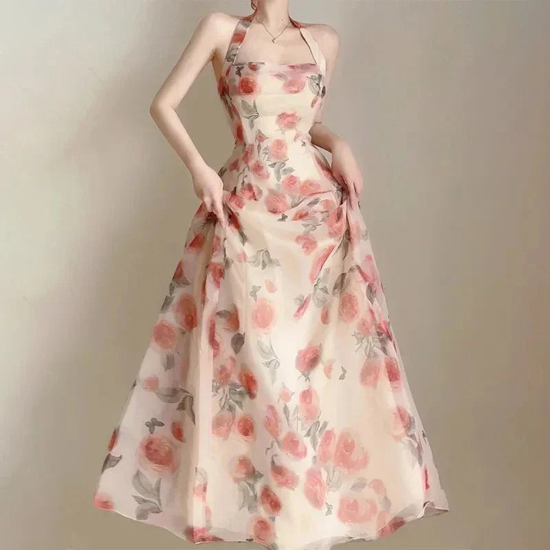 Long Dresses Womens Clothing French Elegant Party Dressess Female 2025 Summer New Fashion Versatile Beach Style Evening Dresses