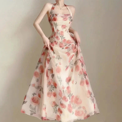 Long Dresses Womens Clothing French Elegant Party Dressess Female 2025 Summer New Fashion Versatile Beach Style Evening Dresses