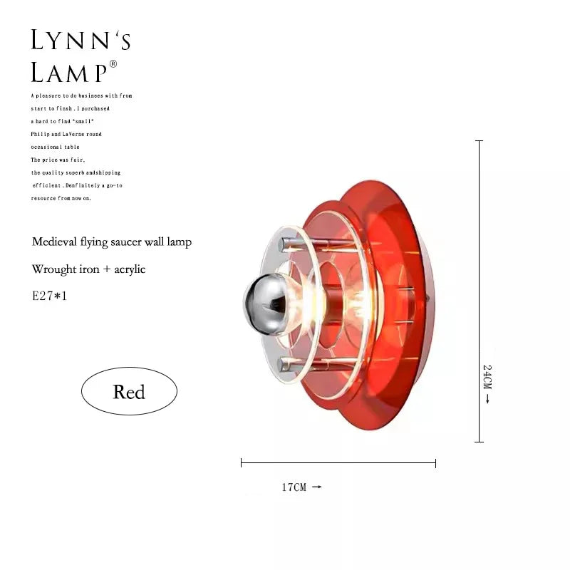Creative Artist Home Decor Lamp Modern UFO Flying Saucer Wall Lamps Medieval Bedroom bedside Living Room Wall Hanging Lights LED