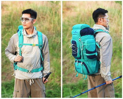 Outdoor Climbing Backpack with Rain Cover Hiking Camping Trekking Outing Bag Large Mountaineering Luggage Sports Rucksack