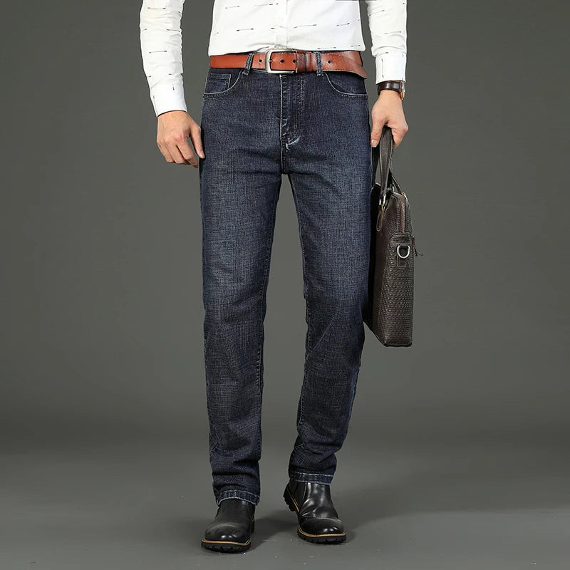Classic Business Casual Jeans Men 2025 New Fashion Retro Slim Stretch Denim Trousers Male High Quality Luxury Pants Men Clothing