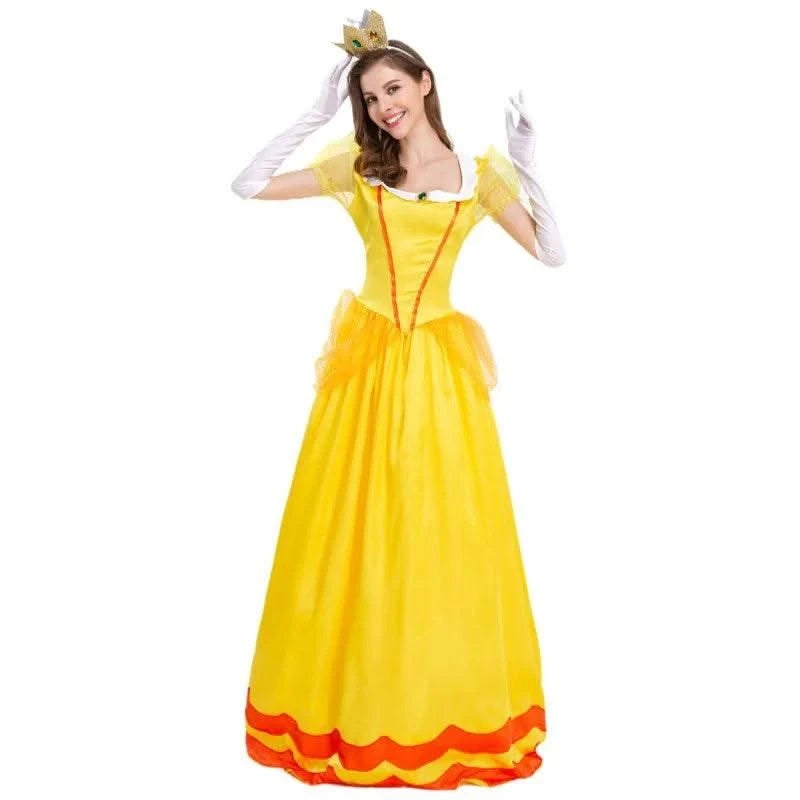 Princess Peach Costume Women Cosplay Party Halloween Masquerade Dress Up Clothing for Women Pink Fancy Dress