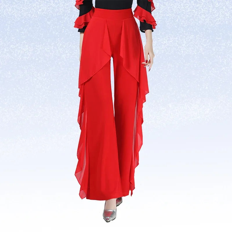 Women Dance Wear Latin V Neck Tops Line Dance Costume New Product Long Sleeve Ballroom Waltz Professional Competition Samba Tops