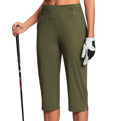 Women Elastic High Waist 3/4 Pant Casual Active Fit Wide Capris Leg Pants Trousers With Pockets Pants Woman брюки женские