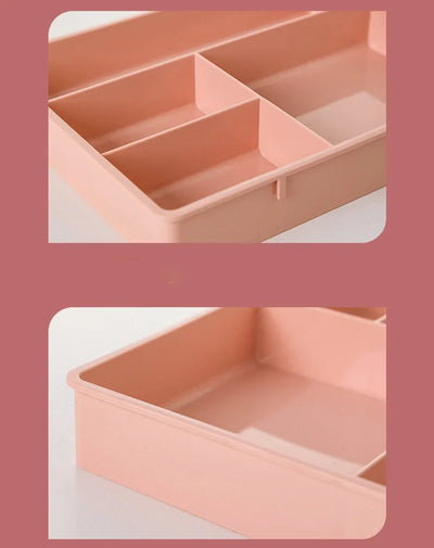 Desk Drawer Organizer Desk Sundries Stationery Storage Box Bin Cosmetics Makeup Organizer Home Office Drawer Divider Container