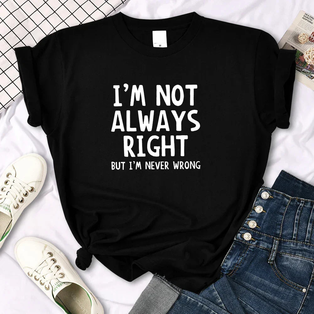 Women's T-Shirt Cool Interesting Letters Printed Tees Female Summer Oversized Tshirt Woman Round Neck Casual Tshirt Tops
