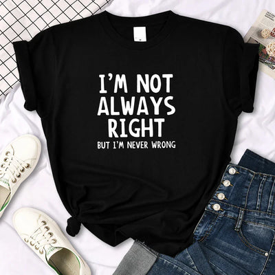 Women's T-Shirt Cool Interesting Letters Printed Tees Female Summer Oversized Tshirt Woman Round Neck Casual Tshirt Tops