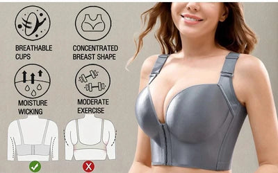 Dimmkof Full Back Coverage Push up Bras Women's Hide Back Fat Deep Cup Shapewear Fat Smoothing Uplift Underwire Bra For Big Bust