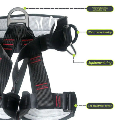 Rock Climbing Harness Half Body Adjustable Outdoor Safety Harness Half Body Breathable Belt Strong Load-Bearing For Working At