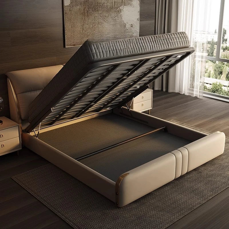 Luxury Double Bed Modern Sofa Design Simple Princess Sleeping Massage Bed Leather Headboards Muebles Lounge Suite Furniture