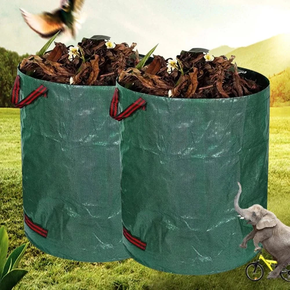 Garden Waste Bag 500L Large Capacity Garden Bag Reusable Waterproof Leaf Sack Weed Trash Can Container for Yard Leaf Storage Bag