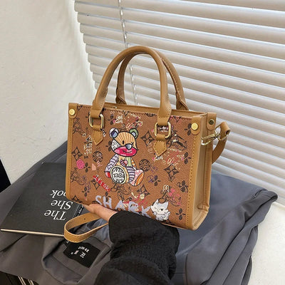 2025 Designer-Inspired Doodle Handbag - Women's Elegant Shoulder Tote, Spacious Summer Crossbody Purse with Top Handle - Elanique