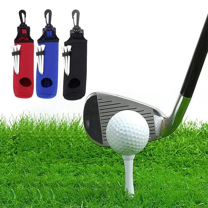 Golf Tee Holder Golf Ball Carry Bag Neoprene Golf Ball Pouch Golf Ball Holder Keychain Belt Clip Portable Golf Gifts Accessories