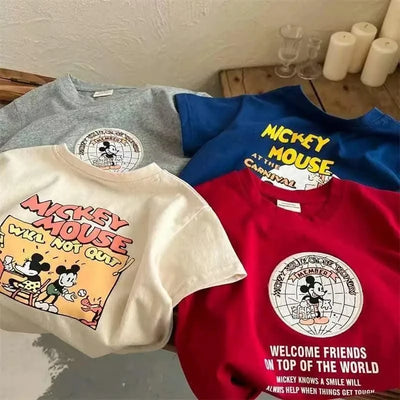 Children's Summer Clothing Cartoon Fashion Printed Children's Short Sleeved T-shirt Clothes Children's Birthday Clothes Gifts
