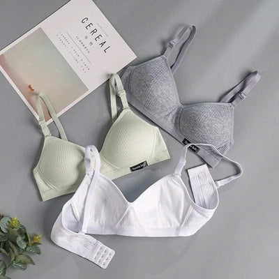 Cotton Women's AB Cup Bra Underwear Wireless Gathering Comfortable V-Bra Women's Upward Push Underwear