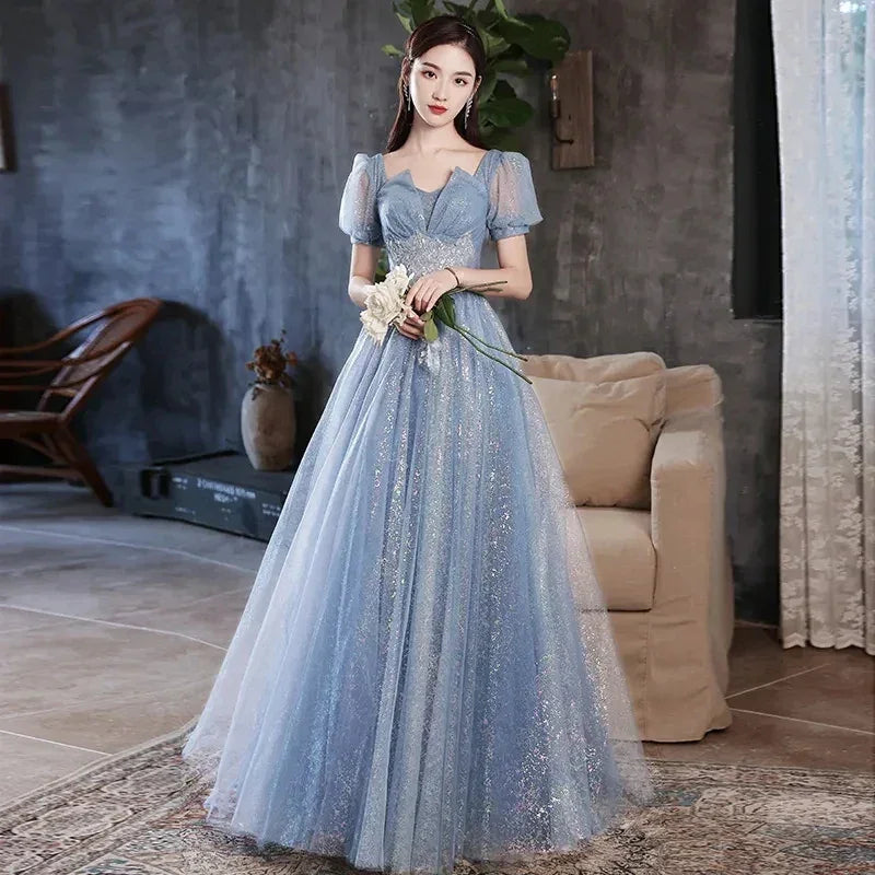 High-End Banquet Evening Dresses Women's 2025 New Spring Summer Light Luxury Slim Birthday Party Performance Dance Clothes Dress