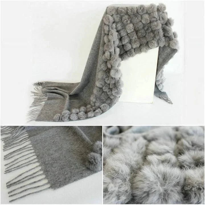 Winter Thick  Genuine Rabbit Fur Scarf for Women