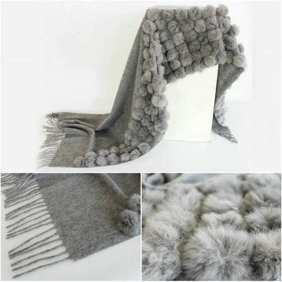 Winter Thick  Genuine Rabbit Fur Scarf for Women