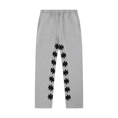 High Street Logo Embroidery Baggy Terry Sweatpants for Men and Women Joggers Loose Casual Sweat Pants Drawstring Trousers