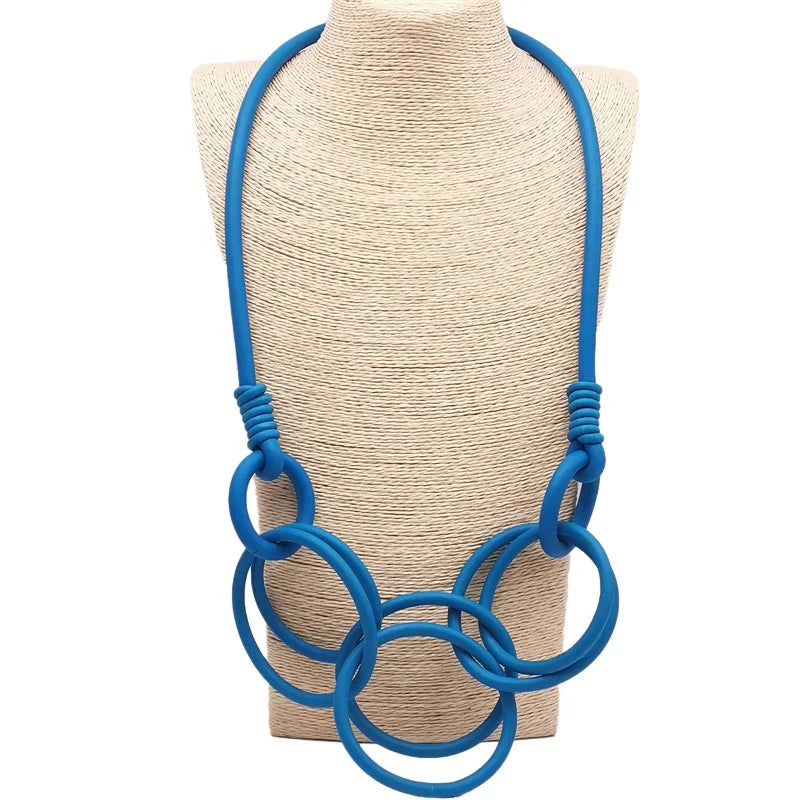 BARWODO New Rubber Chain Necklace For Women Simple Handmade Elasticity Jewelry Sweater Chains Party Accessories Luxury Necklaces