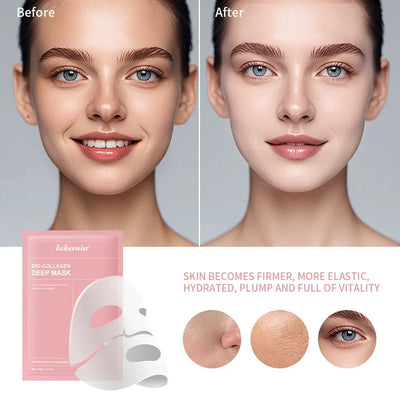 4Pcs Bio-Collagen Deep Face Mask Shrink Pores Deep Hydrating Overnight Mask Moisturizing Refreshing Brightening Face Skin Care