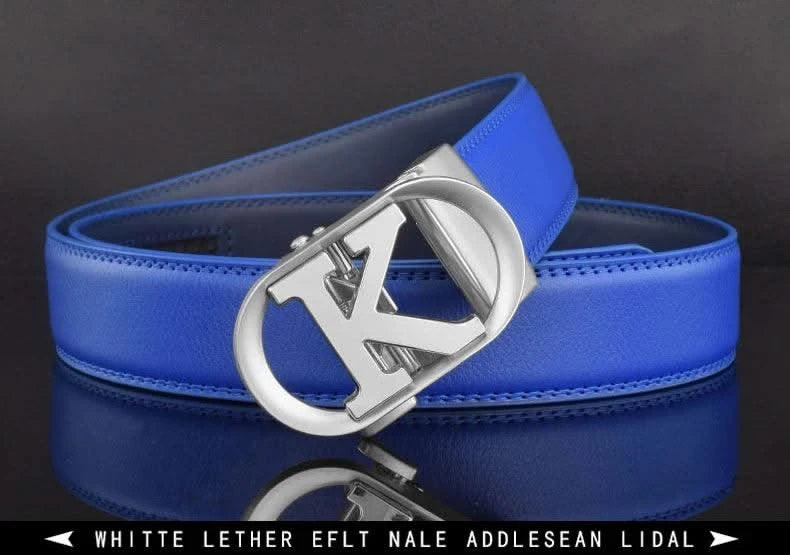 Men Fashion K Letter High quality Genuine Leather  Designer Belts | Male Waist Strap