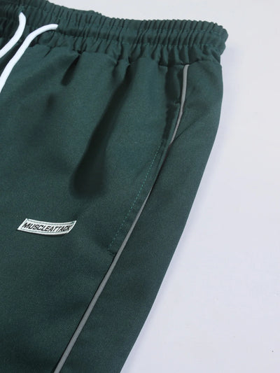 Men's New Woven Trousers High Street Trend Retro Casual Cuff Long Pants
