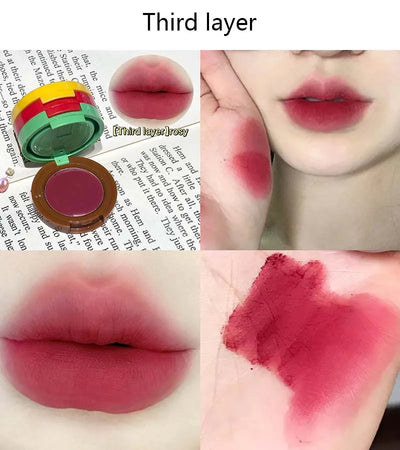 Cappuvini Butter Hamburger Lip Mud Matte Soft Mist Cute Hamburger Whitening Makeup Lipstick Valentine's Day