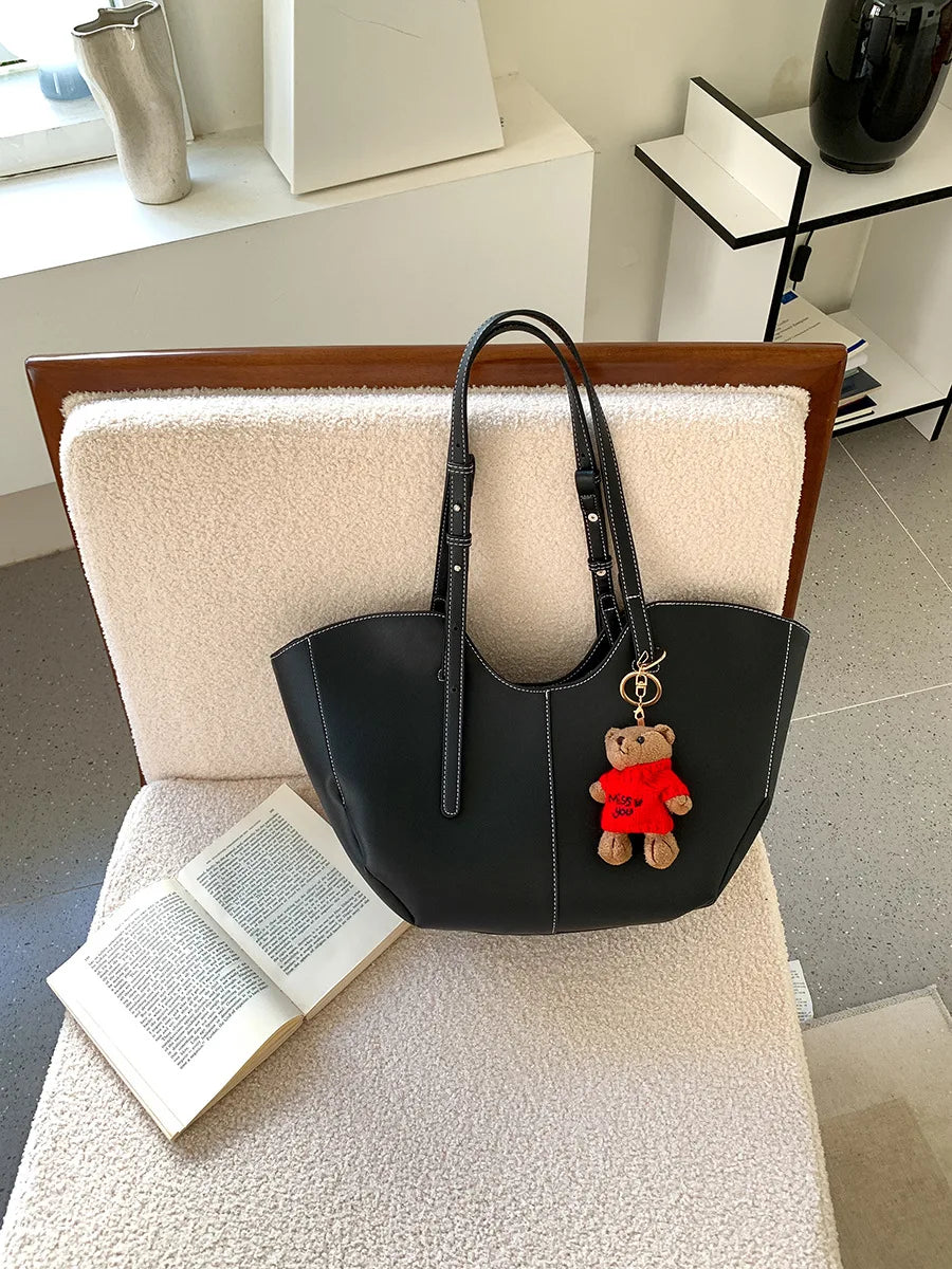 Designer Large Capacity Women Handbag Single Shoulder Portable Shopping Bag Luxury Leather Ladies Commuter Underarm Totes Bag