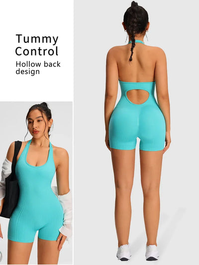 Summer Rompers Sportswear Woman Gym Combi-pants Women Jumpsuits Sport Yoga Clothes Female Fitness Overalls Shorts Bodysuit