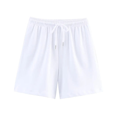 Women Summer Fashion 2 Pieces Short Sets Solid Loose T-Shirt and High Elastic Waist  Shorts Sportswear Female Chic Lady