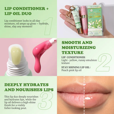 Lip Oil Lipstick Set Long Lasting Hydration Lightweight Texture Natural Lipgloss Lip Deeply Moisturizing Lip Makeup Cosmetics