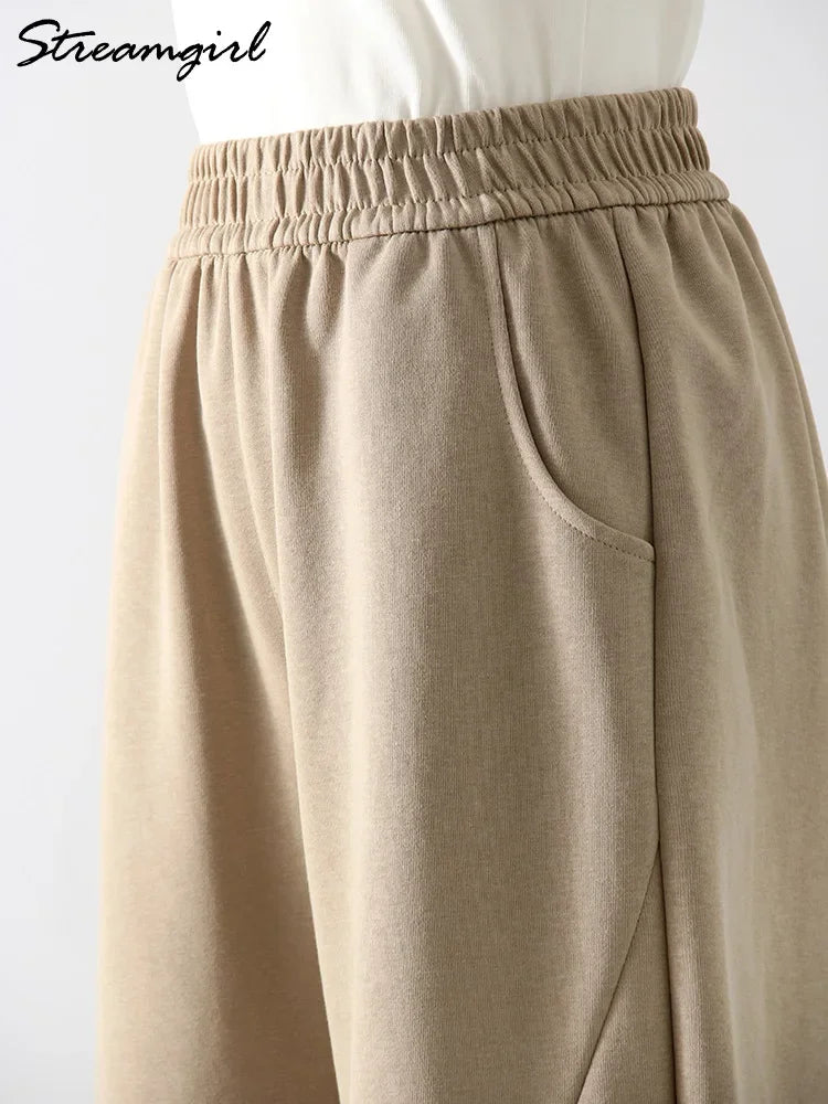 Women Straight Sweatpants Baggy Loose Dark Grey Long Pants Female Casual Sports Trousers High Waist Sweatpants For Women Joggers