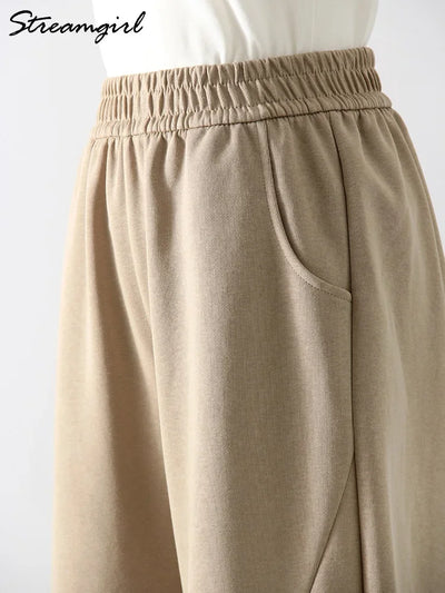 Women Straight Sweatpants Baggy Loose Dark Grey Long Pants Female Casual Sports Trousers High Waist Sweatpants For Women Joggers