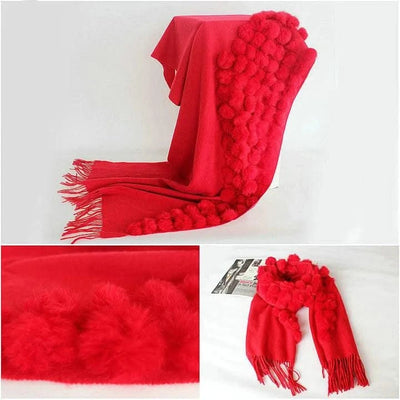 Winter Thick  Genuine Rabbit Fur Scarf for Women