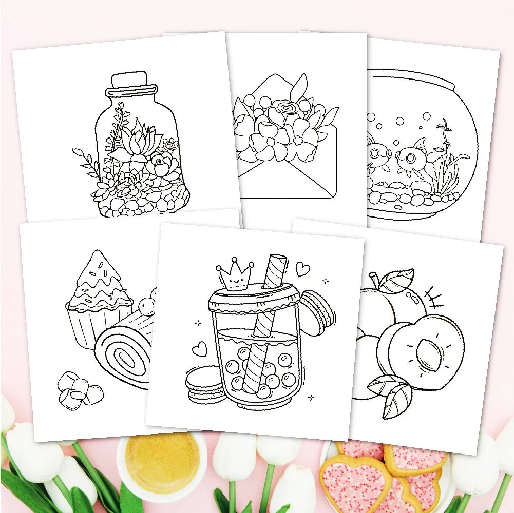 Teenage Adult Coloring Book, Cute and Simple Large-sized Coloring Book