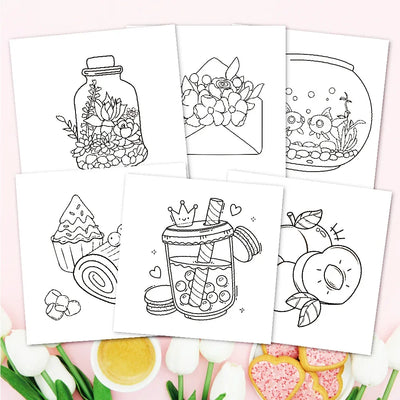 Teenage Adult Coloring Book, Cute and Simple Large-sized Coloring Book