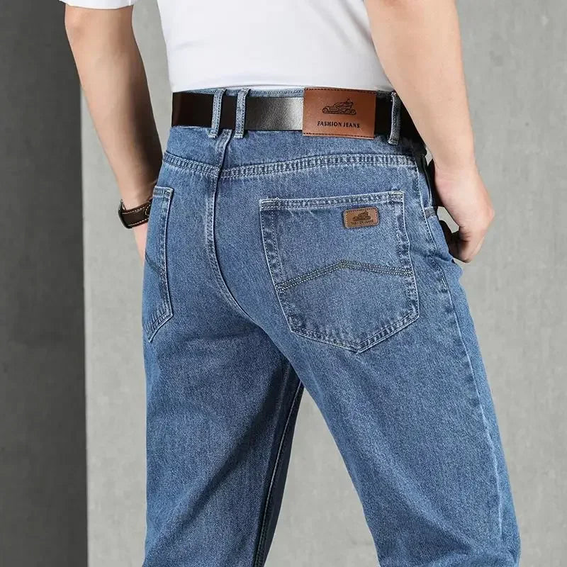 Jeans for Men Work Wear Male Cowboy Pants 2024 Fashion Trousers High Quality Original Classic Straight with Pockets New in Baggy