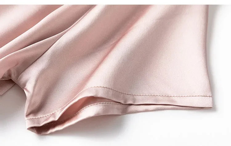 Women Midi Dress 100% Mulberry Silk 20 Momme Crew neck belted waist Solid Color Light Pink A Line Long Dress MM883