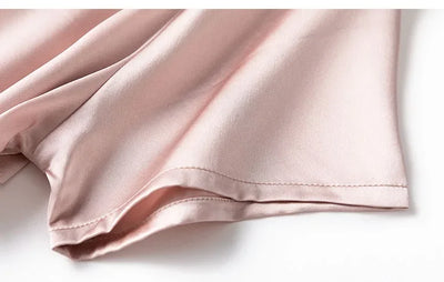 Women Midi Dress 100% Mulberry Silk 20 Momme Crew neck belted waist Solid Color Light Pink A Line Long Dress MM883