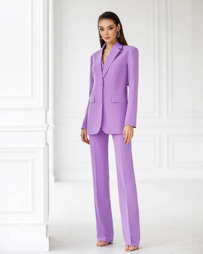 3 Piece Women's Suits Single-Breasted Sets Jacket Leisure Lady Wear Solid Color Pantsuits Business Outfits Customize