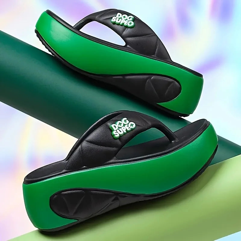 Women's Indoor Flip Flops Summer New Thick Bottom Sandals Soft Comfortable Casual Flip Flops Outdoor Beach Fashion Slippers