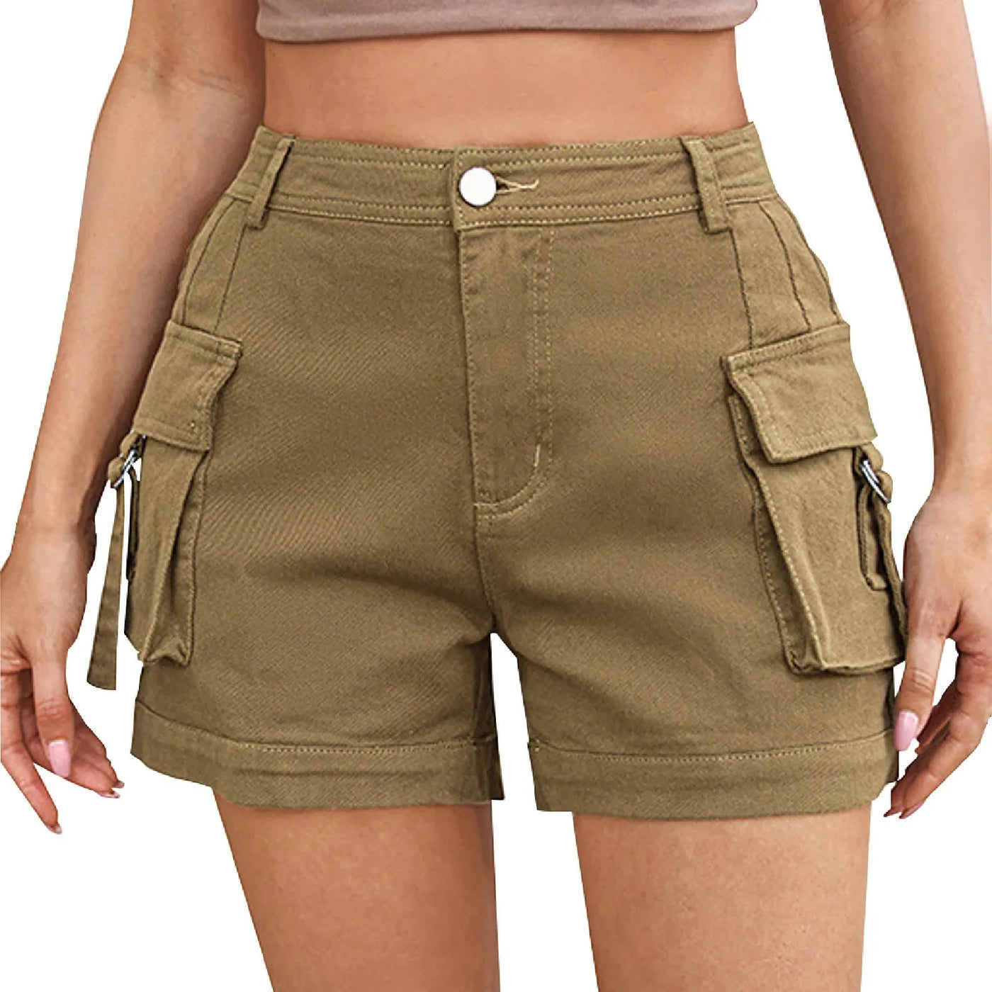 Shorts For Women Cargo Shorts Knee Length Elastic Waist Long Shorts Pants For Summer Casual American Style Streetwear 2024