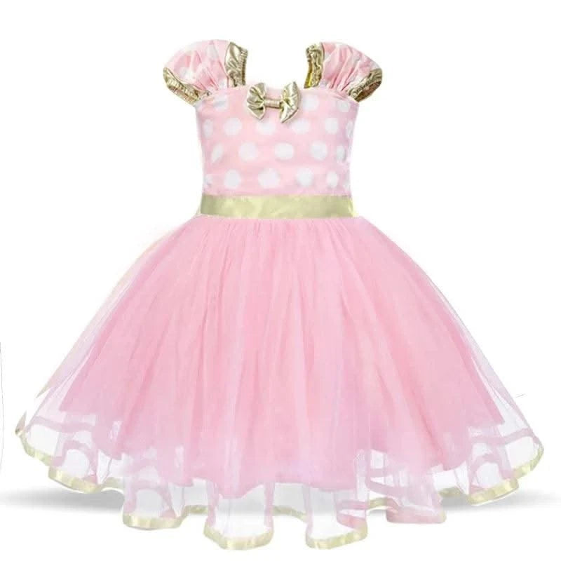 Cute Baby Girl Dress for 9M-5Yrs Children Summer Clothes Kids Minni Mouse Polka Dot Dress Girls Birthday Party Christmas Costume