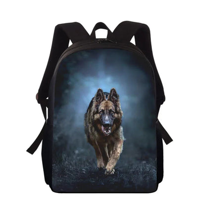 German Shepherd Dog 16" 3D Print Kids Backpack Primary School Bags for Boys Girls Back Pack Students School Book Bags