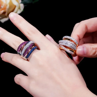 New Designer Luxury Rings for Women Gold Wedding Couple Twining Fashion Jewelry Wholesale Mens Big Size