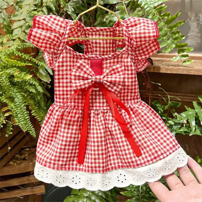 Pet Dog Clothes for Small Dogs Summer Dog Dress Fashion Print Puppy Princess Skirt Cute Flying Sleeve Cat Dress Pet Dog Costumes