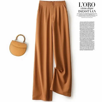 Suit Wide Leg Pants for Women in Summer with A High Waistline  2023 New Loose and Slim Straight Tube Casual Chiffon Pants
