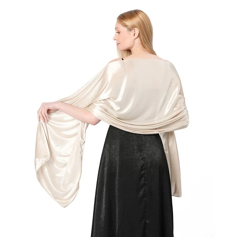 Elegant Silky Evening Dresses Shawls for Women Wedding Party Shawl Bride Bridesmaid Boleros Shrugs Banquet Capes Wraps