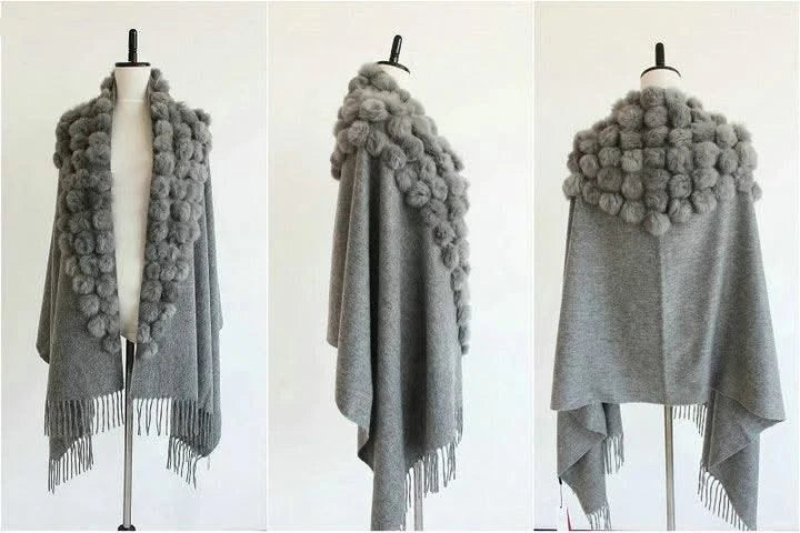Winter Thick  Genuine Rabbit Fur Scarf for Women
